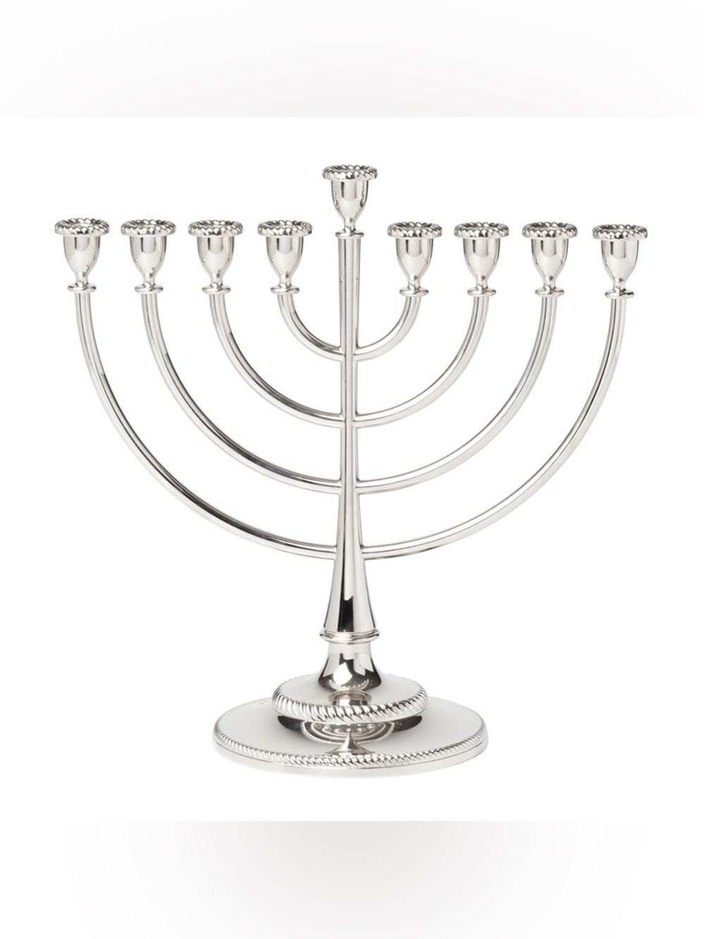 NEW Reed & Barton Judaica Collection 11.8 Inch Nickel Plated Roseland  Menorah